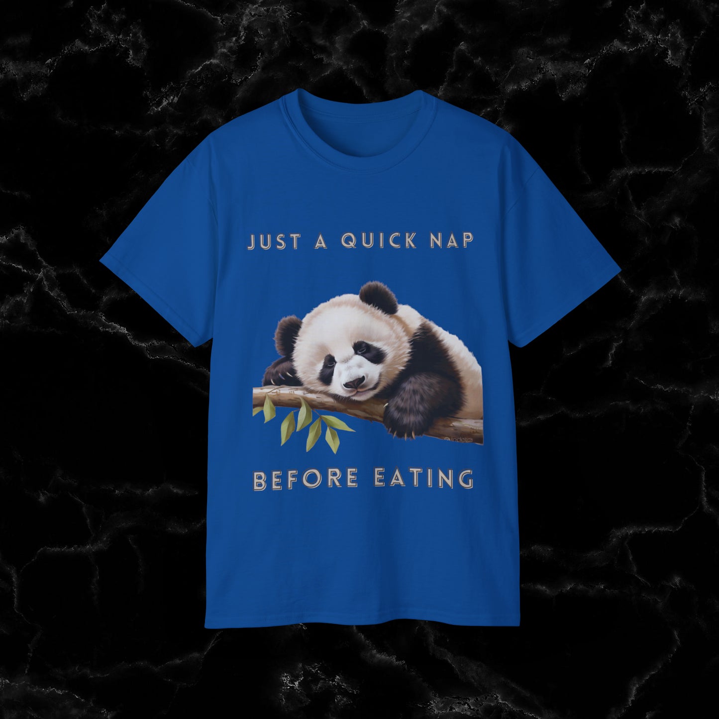 Nap Time Panda Unisex Funny Tee - Hilarious Panda Nap Design - Just a Quick Nap Before Eating T-Shirt Royal L 