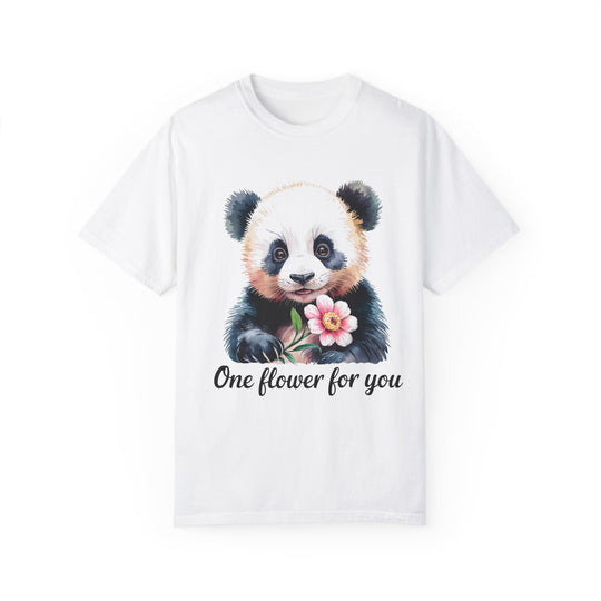 Panda Flower T-shirt T-Shirt Printify White S