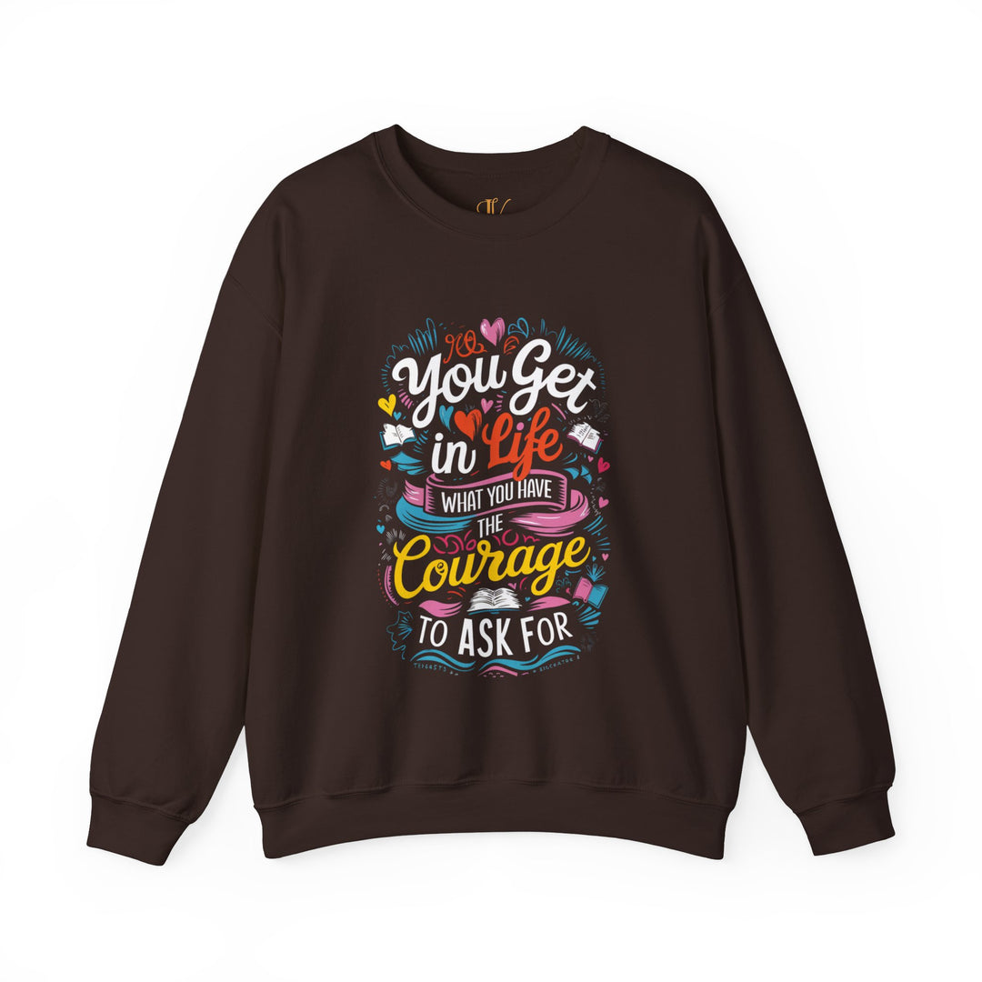 Motivational Quote Crewneck Sweatshirt Sweatshirt Printify S Dark Chocolate