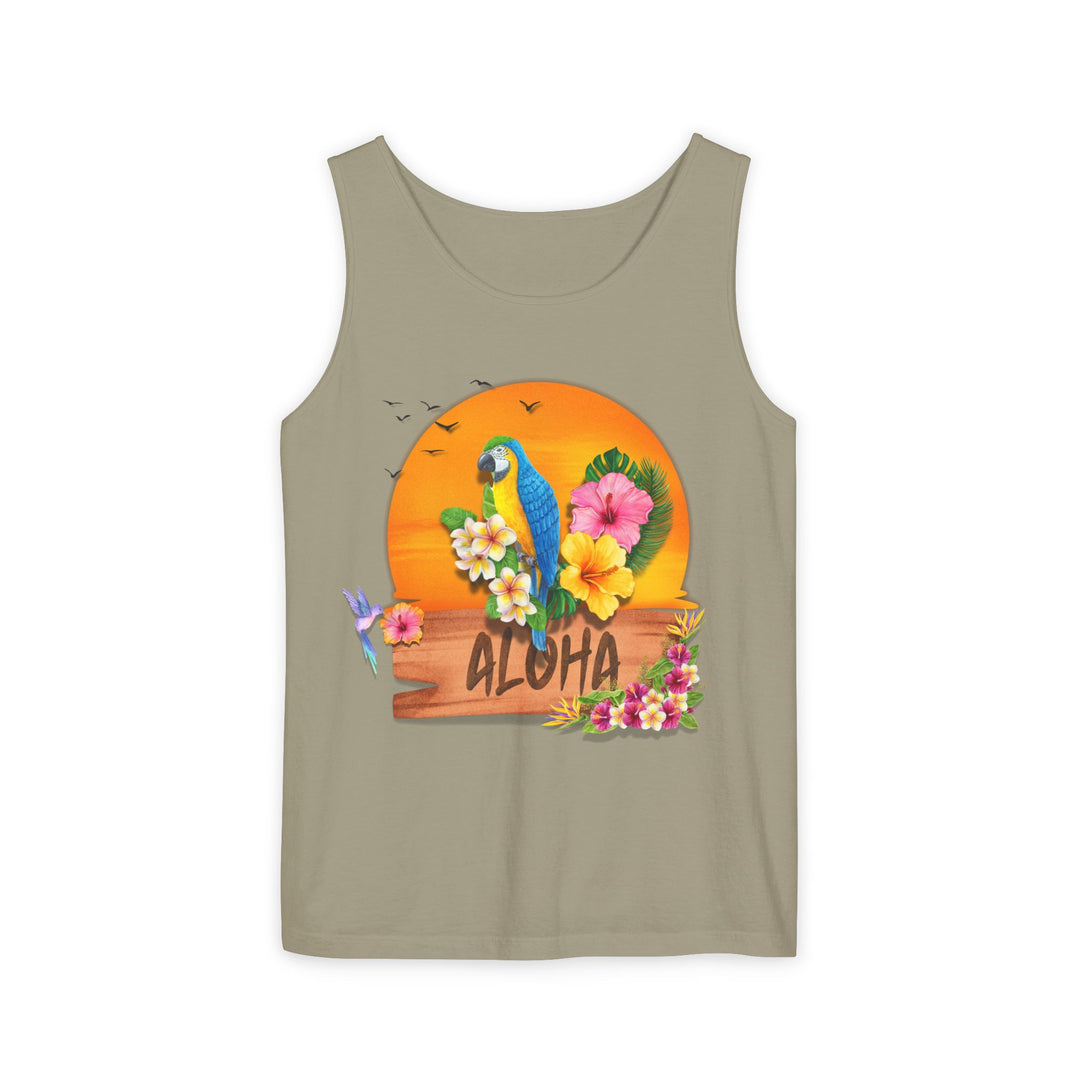 Tropical Parrot Aloha Tank Top Tank Top Printify Sandstone S