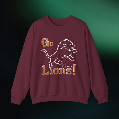 Detroit Football Team Sweatshirt | Go Lions | Old Detroit Sweatshirt S Maroon 