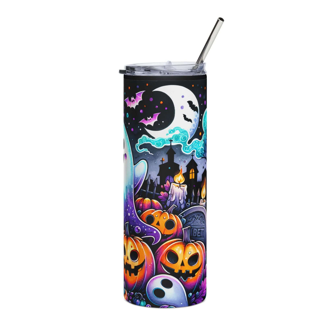 20oz Stainless Steel Tumbler — Halloween Ghosts, Jack‑o'Lanterns & Moon Glow Mug Printify