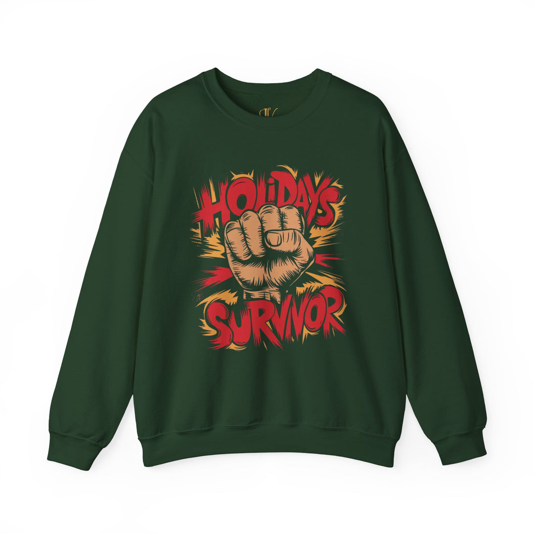 Holidays Survivor Sweatshirt Sweatshirt Printify S Forest Green