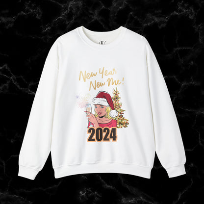 New Year New Me Sweatshirt - Motivational, Inspirational Resolutions Shirt, Christmas Family Tee Sweatshirt S White 