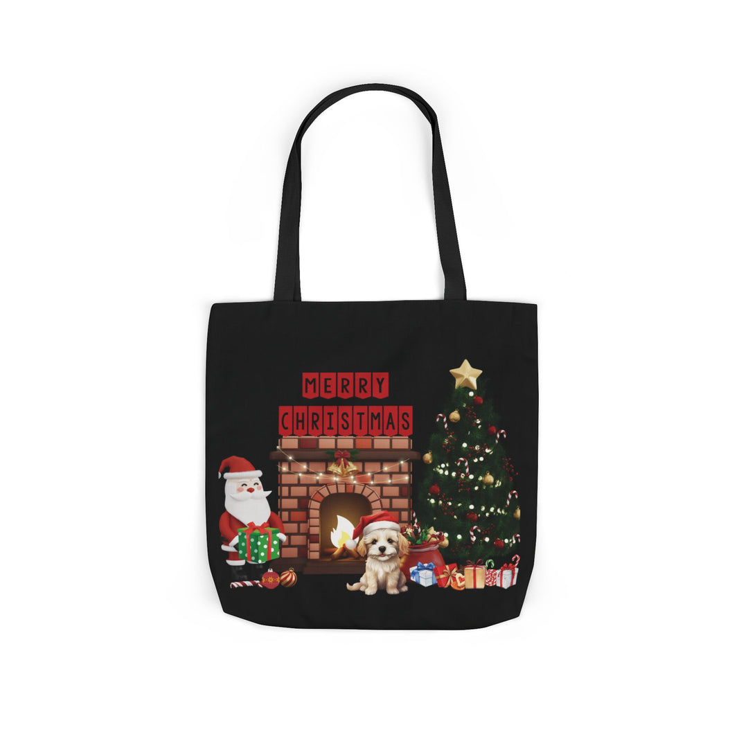 Santa Claus Christmas Canvas Tote Bag Accessories Printify 18" × 18'' Black