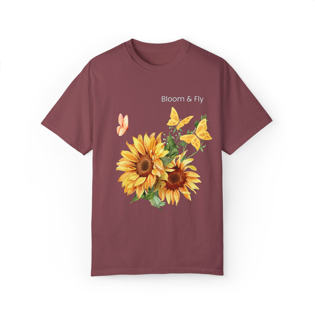 Sunflower T-shirt - Bloom & Fly Nature-Inspired Tee T-Shirt Printify Vineyard S