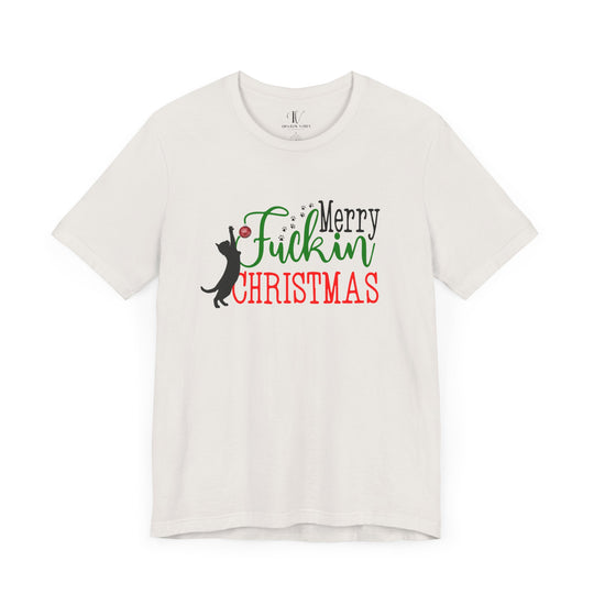 Christmas Cat Unisex Tee - Funny Festive Holiday Shirt with Profanity