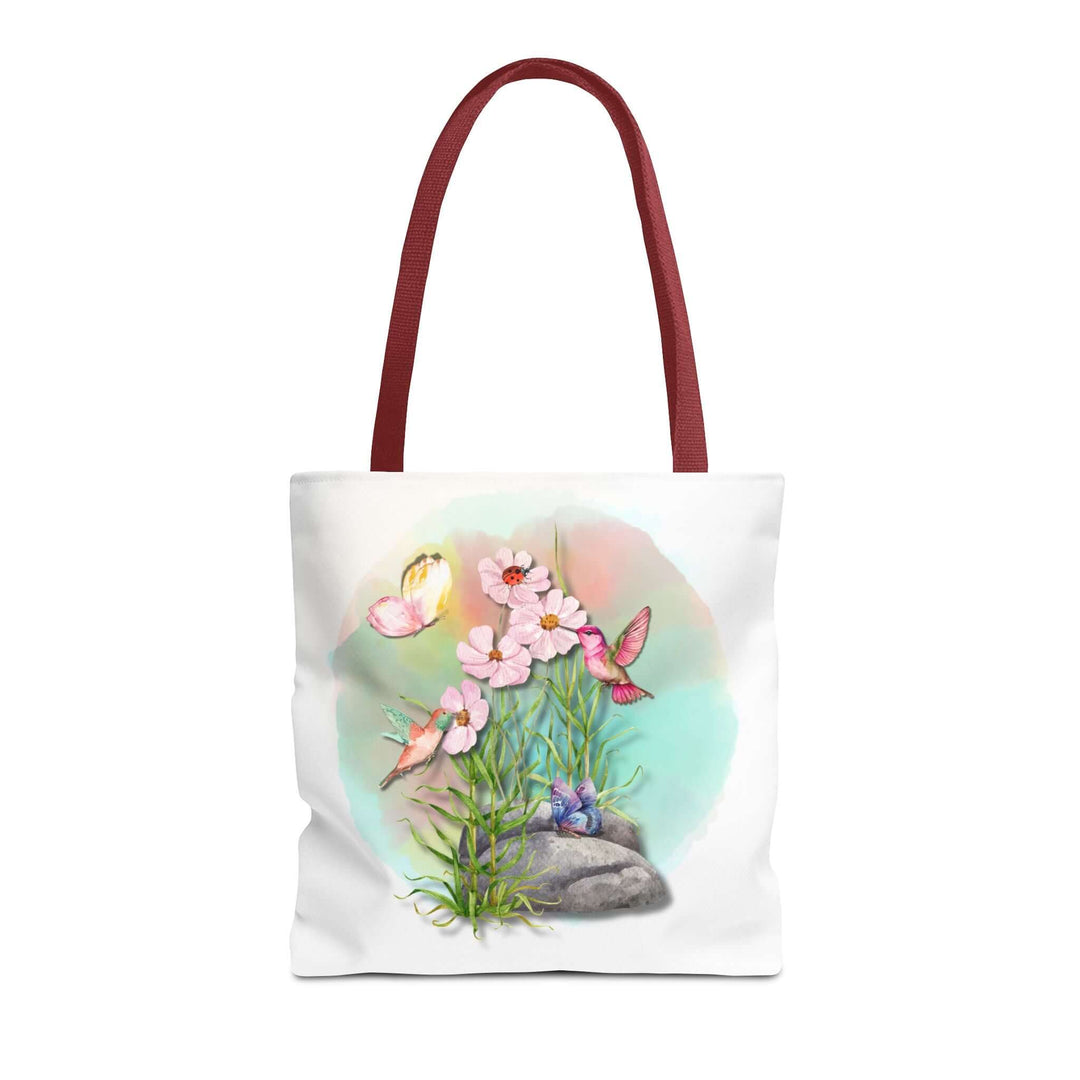 Spring Watercolor Nature-Inspired Tote Bag Bags Printify 16" × 16'' Red