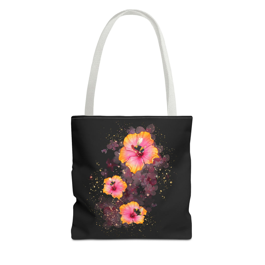 Waterclor Hibiscus Flowers Tote Bag Bags Printify 13" × 13'' White