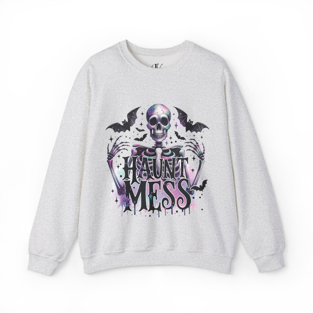 Haunt Mess: Snarky Skeleton Halloween Sweatshirt