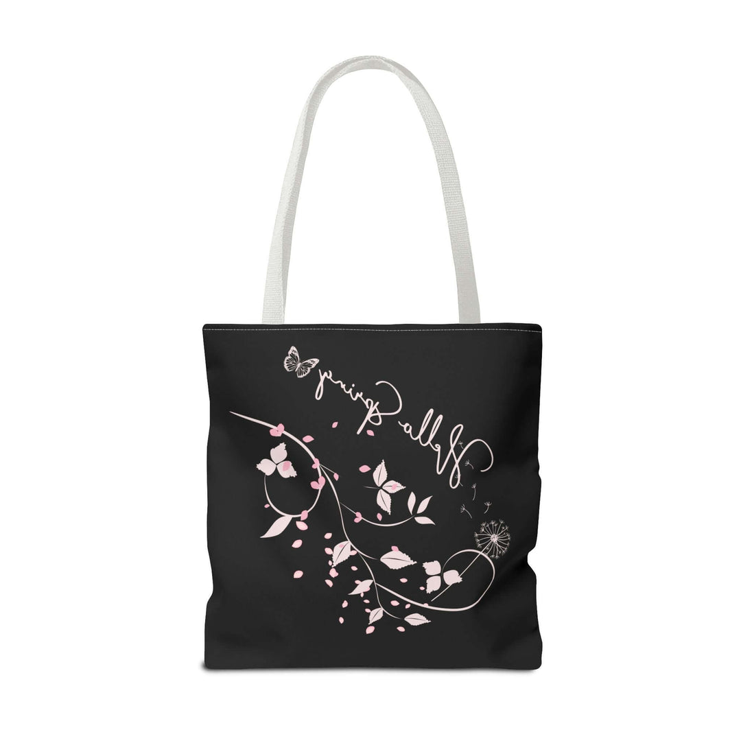 Spring Floral Tote Bag - Hello Spring Bags Printify 18" × 18'' White