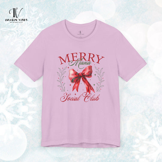 Merry Mama Social Club: Coquette Bow Christmas T-Shirt