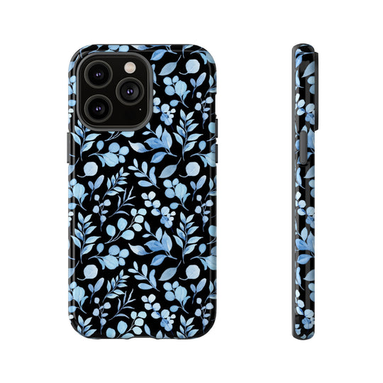 Blue Floral Tough Case Phone Case Printify iPhone 14 Pro Max Glossy