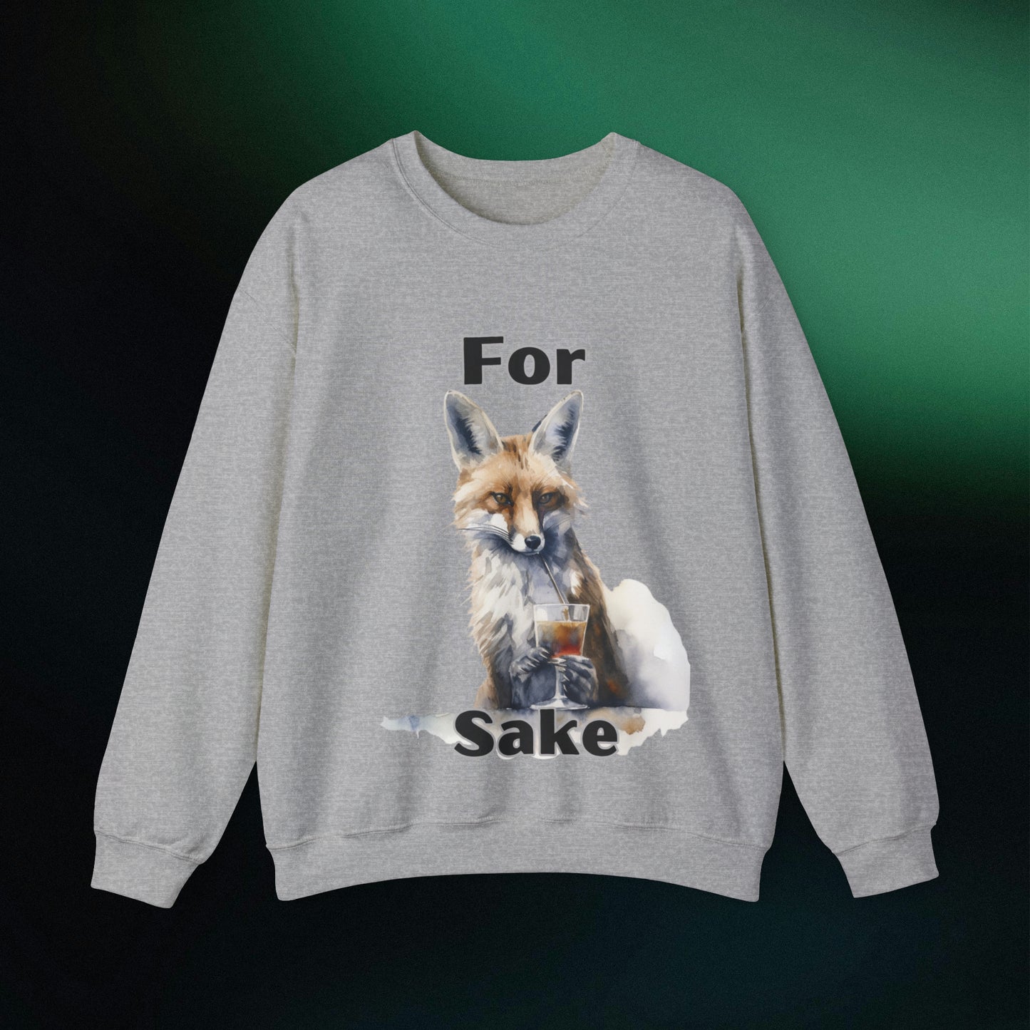 For Fox Sake: Funny Fox Sweatshirt | Gift for Fox Lover | Animal Lover Shirt - Cute Fox Gift for Nature Enthusiasts Sweatshirt S Sport Grey 