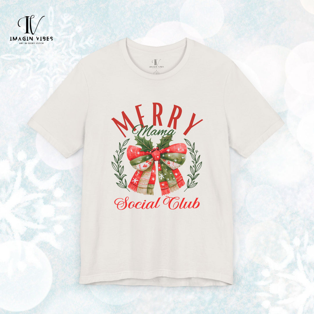 Christmas Unisex Tee - Festive & Feminine 'Merry Mama' Design