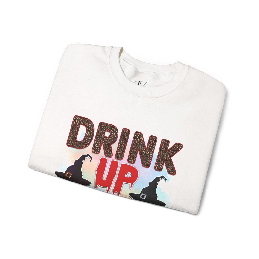 Drink Up Witches Halloween Sweatshirt Sweatshirt Printify