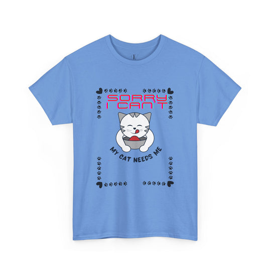 Cat Tee - Playful and Cute Minimalist T-Shirt Printify Carolina Blue S