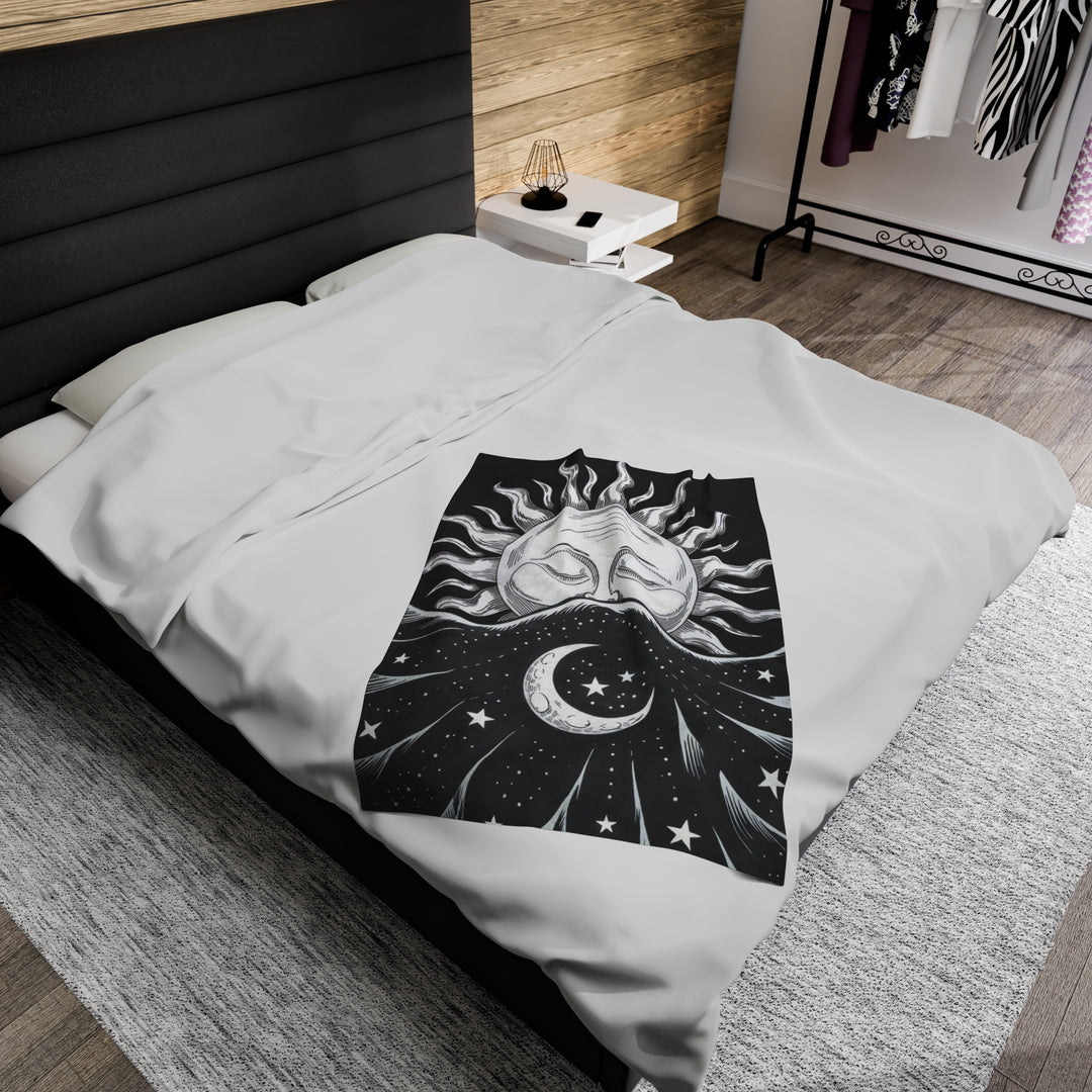 Velveteen Plush Blanket - Sun and Moon All Over Prints Printify 30" × 40"