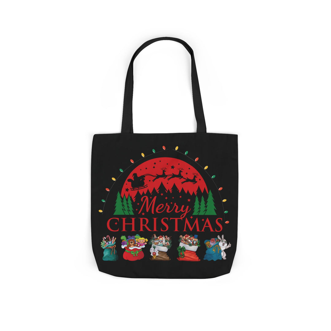 Merry Christmas Tote Bag Accessories Printify 18" × 18'' Black