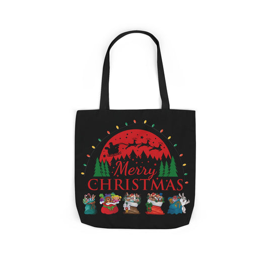 Merry Christmas Tote Bag Accessories Printify 18" × 18'' Black