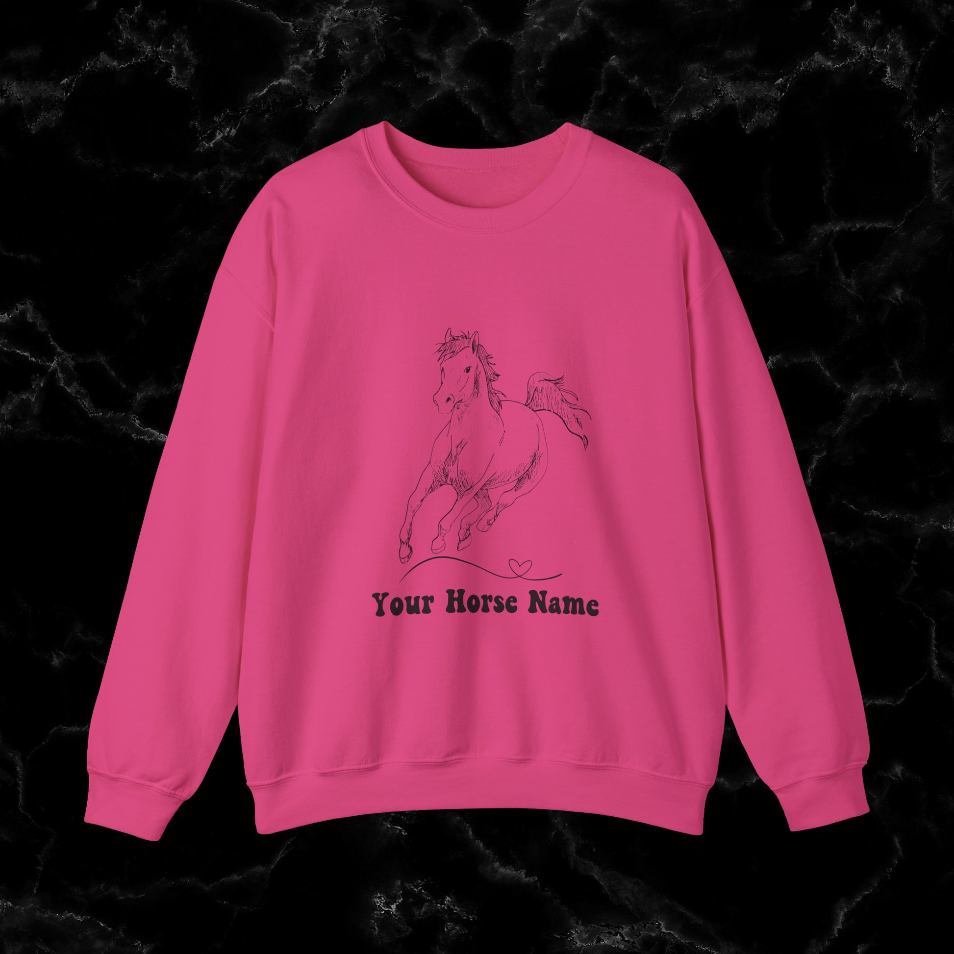 Personalized Horse Sweatshirt - Gift for Horse Owner, Perfect for Christmas, Birthdays, and Equestrian Enthusiasts - Wrap Up Warmth and Personal Connection with this Thoughtful Horse Lover's Gift Sweatshirt S Heliconia 