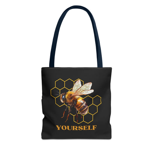 Bee Yourself Tote Bag Bags Printify 13" × 13'' Navy