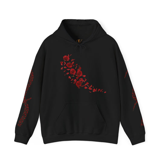 Romantic Rose Hoodie Hoodie Printify Black S