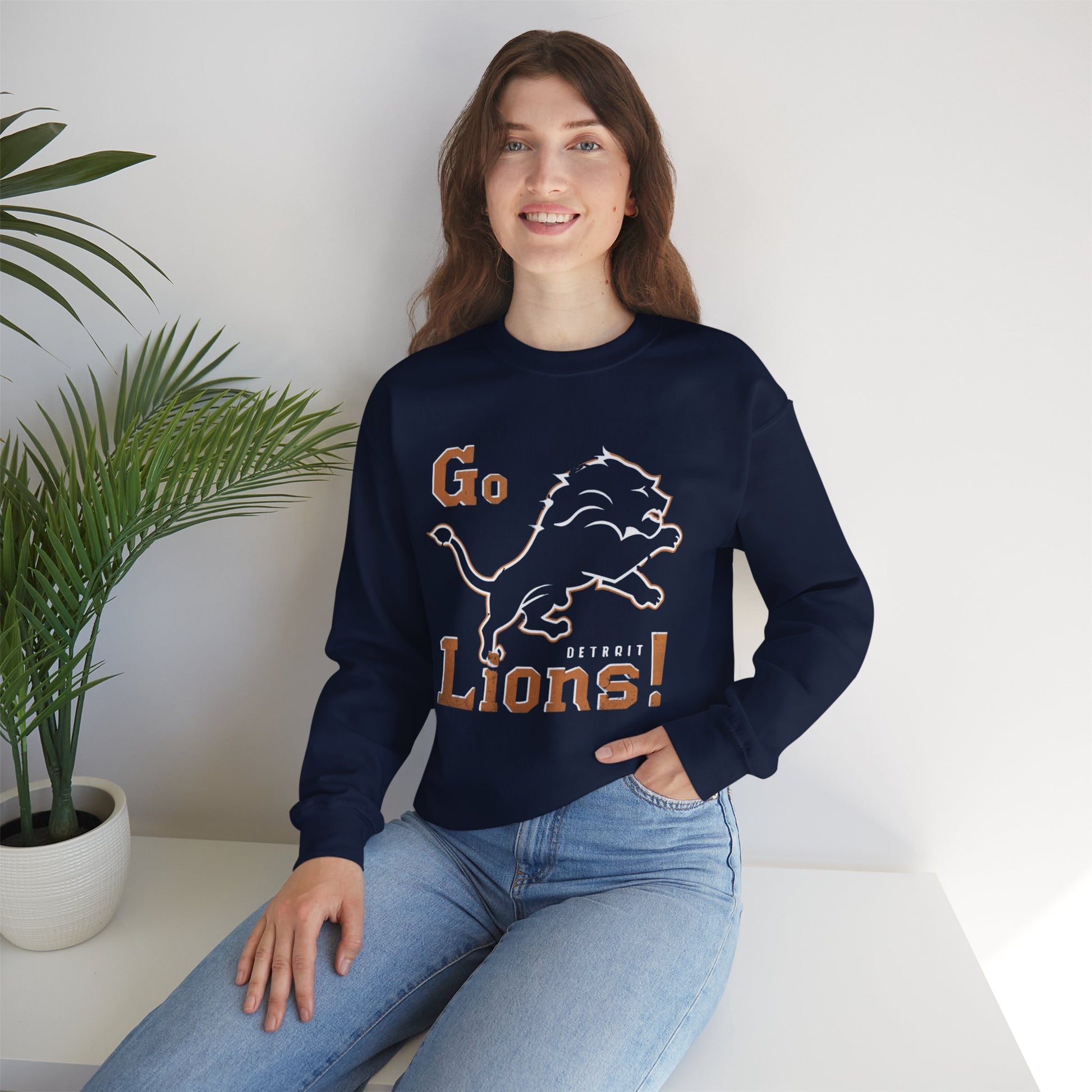 Detroit Football Team Sweatshirt | Go Lions | Old Detroit Sweatshirt   