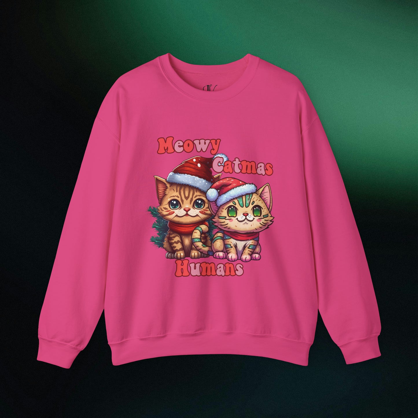 Meowy Christmas Cat Sweater, Gifts for Cat Lovers | Christmas Lights Shirt, Christmas Cats Shirt Meowy Catmas Sweatshirt   