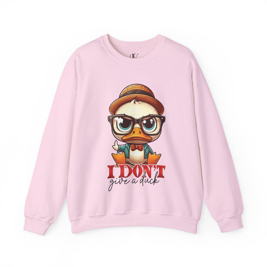 Crewneck Sweatshirt 'I Don't Give a Duck' Sweatshirt Printify S Light Pink