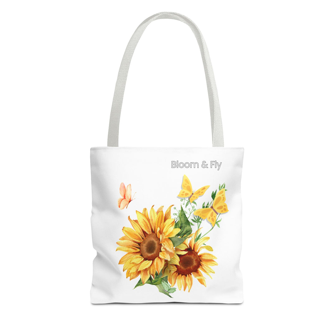 Sunflower Tote Bag - Nature Lover's Floral Shopping Bag Bags Printify 13" × 13'' White