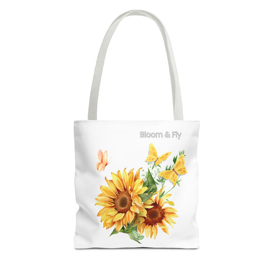 Sunflower Tote Bag - Nature Lover's Floral Shopping Bag Bags Printify 13" × 13'' White