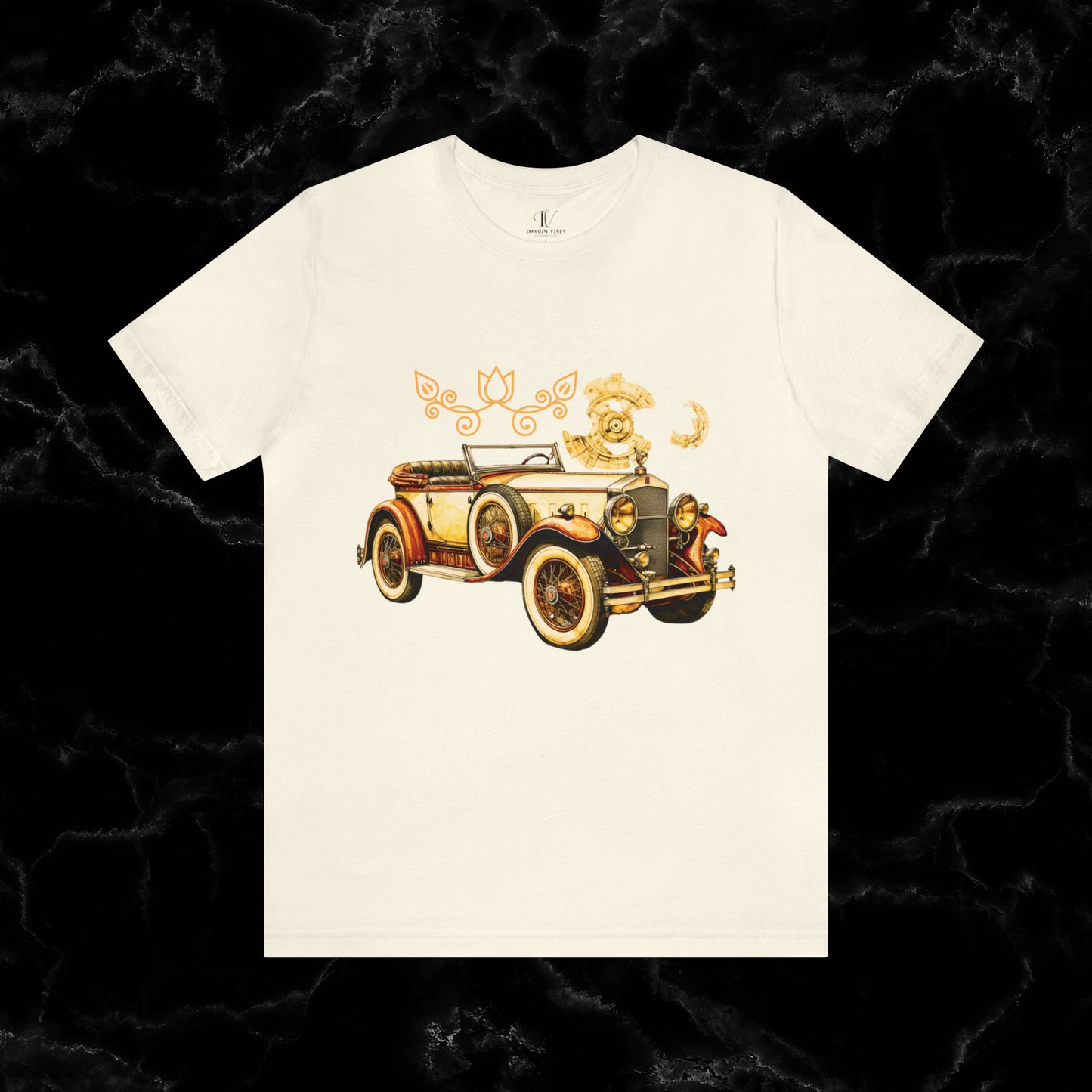 Vintage Car Enthusiast T-Shirt - Classic Wheels and Timeless Appeal for Automotive Enthusiast T-Shirt Natural S 