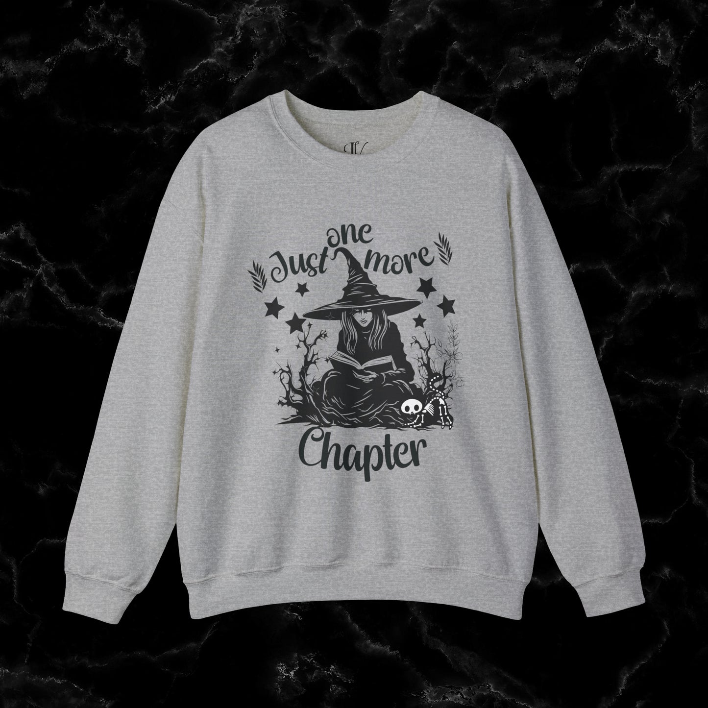 One More Chapter Sweatshirt - Book Lover Gift, Librarian Shirt, Reading Witch - Cozy Sweatshirt for Book Lovers Halloween Sweatshirt S Sport Grey 