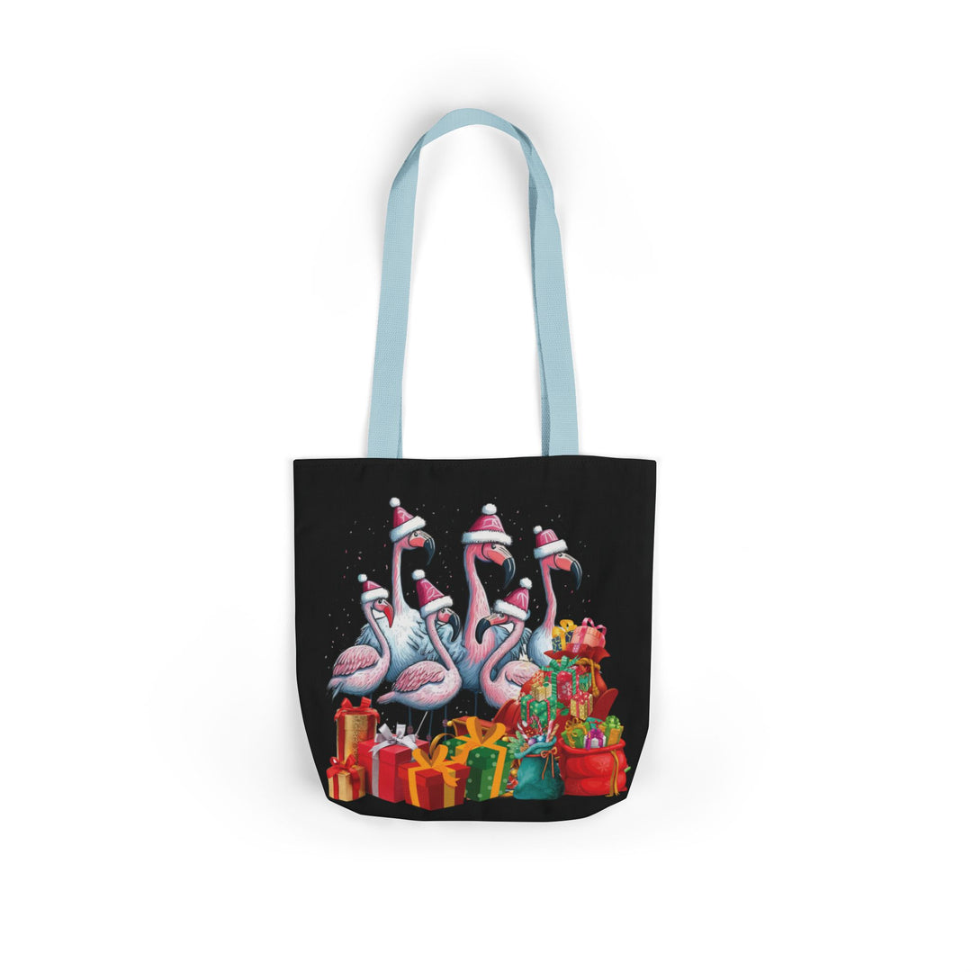 Christmas Flamingo Tote Bag Accessories Printify 13" × 13'' Light blue