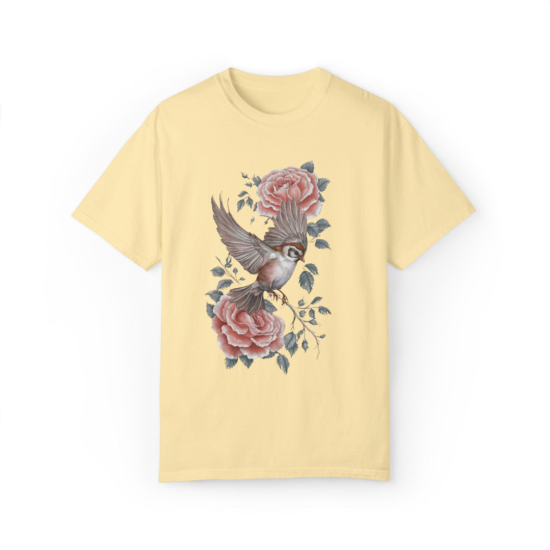 Bird and Rose Unisex Tee T-Shirt Printify Banana S