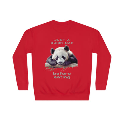 Lazy Panda Just a Quick Nap Sweatshirt | Embrace Cozy Relaxation | Funny Panda Sweatshirt Sweatshirt Team Red S 