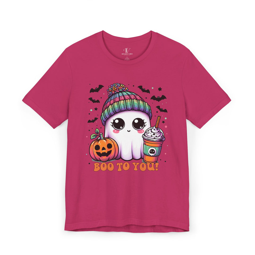 Cute Ghost Boo to You Halloween T-Shirt T-Shirt Printify Berry XS