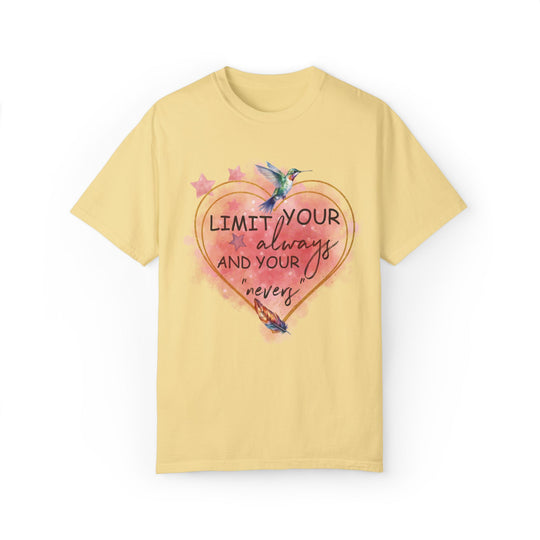 Motivational Watercolor T-Shirt - Limit Your Alwayses T-Shirt Printify Butter S