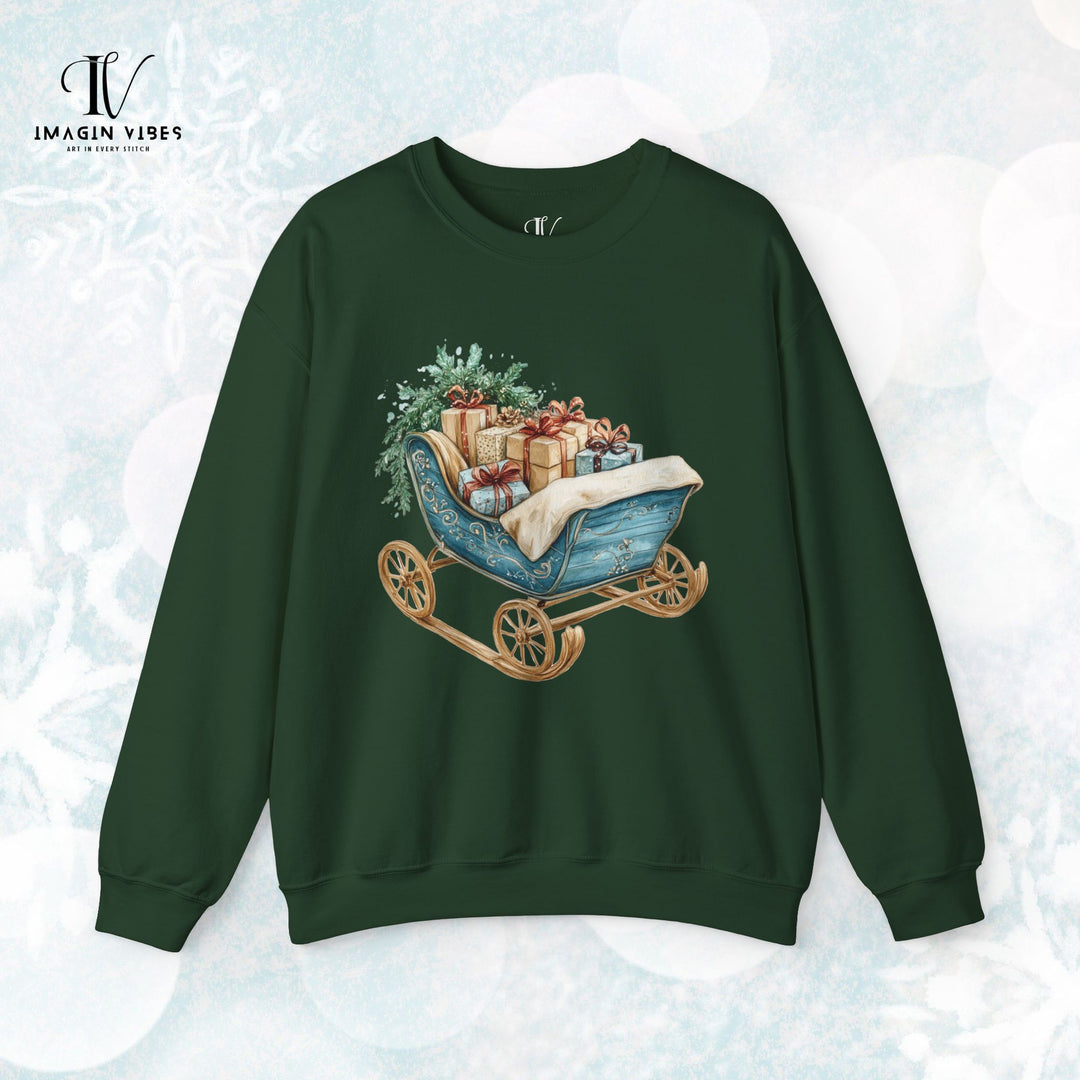 Vintage Christmas Sleigh Crewneck Sweatshirt