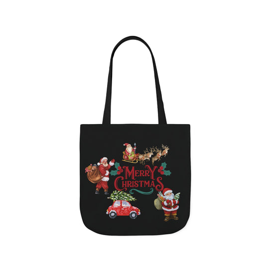 Vintage Style Christmas Canvas Tote Bag Accessories Printify 16" × 16'' Black