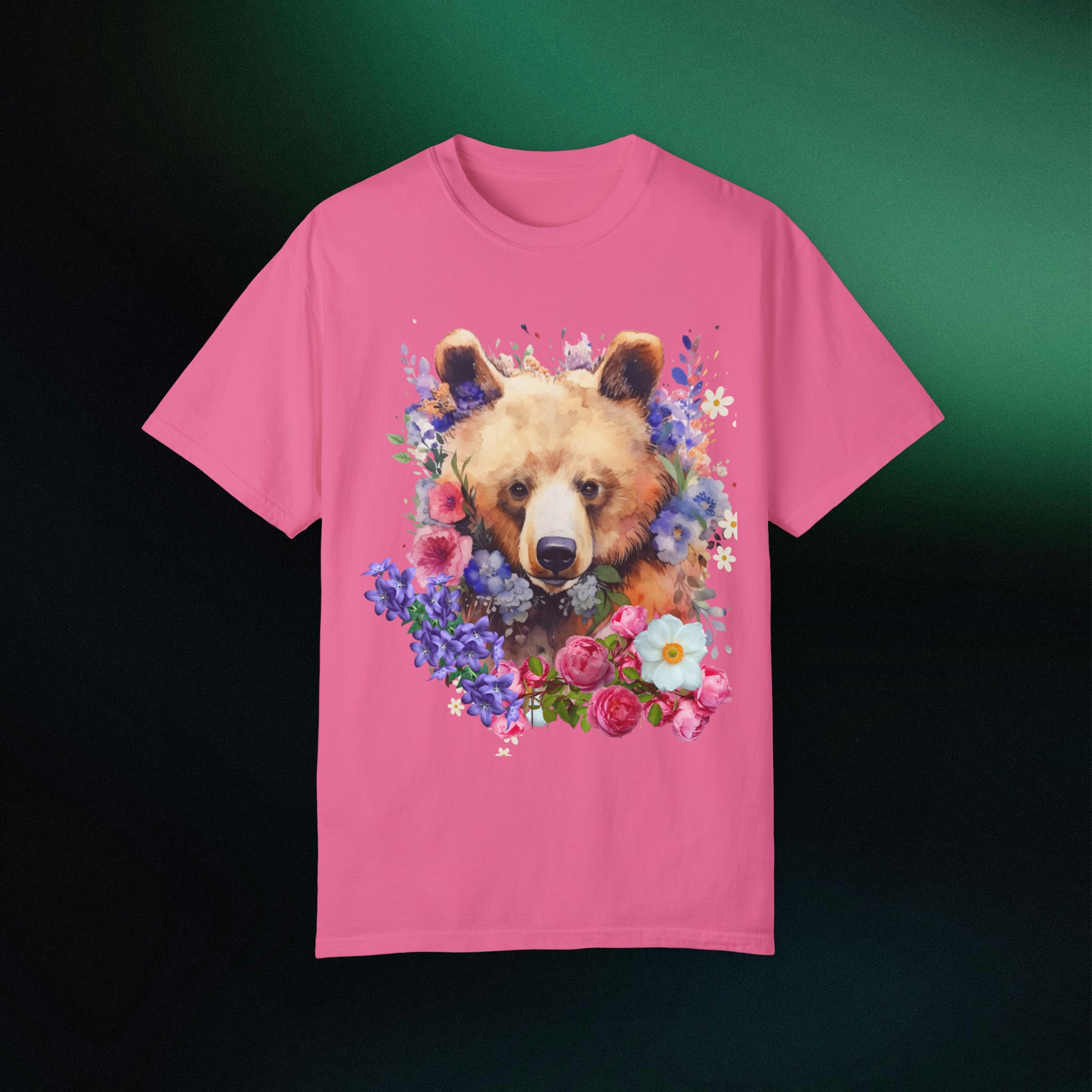 Floral Bear Shirt, Bear Shirt, Floral Bear Tee, Flower Bear Shirt, Animal Lover Tee, Bear Shirt, Bear Lover Gift, Wildlife Animals Tee T-Shirt Crunchberry S 