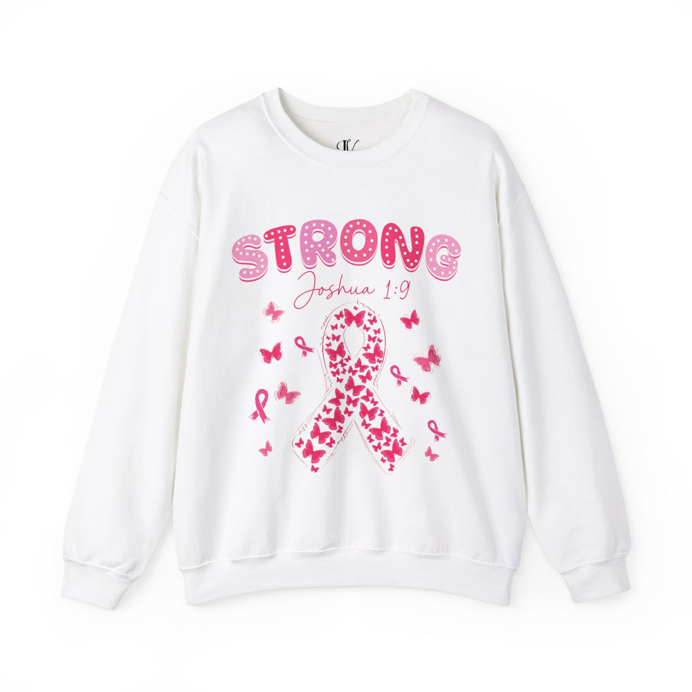 Strong Joshua 1:9 Breast Cancer Sweatshirt