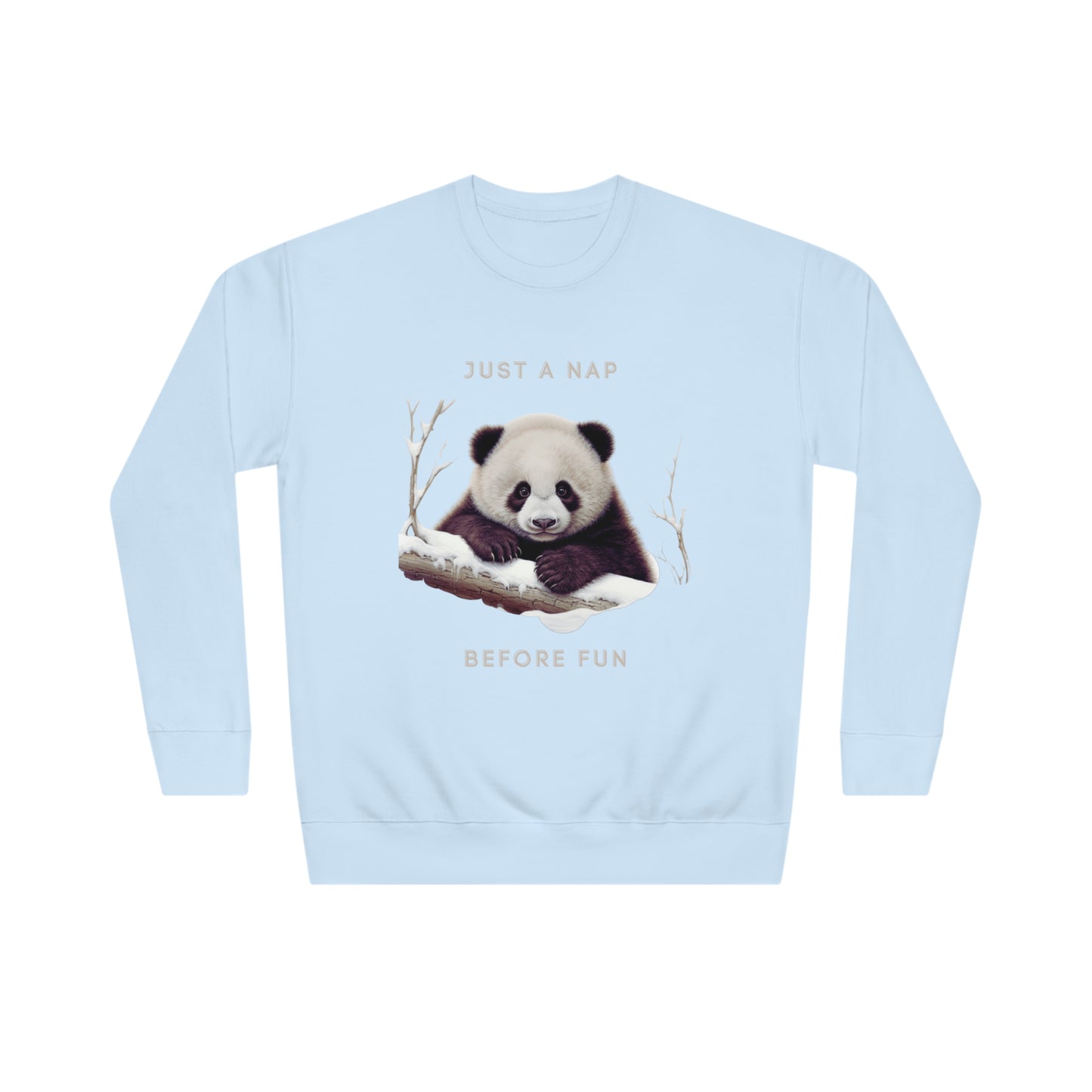 Lazy Panda Nap Before Fun Sweatshirt | Embrace Cozy Relaxation Sweatshirt Sky Blue L 