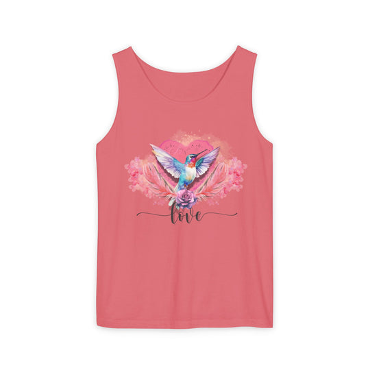 Hummingbird Love Tank Top Tank Top Printify Watermelon S