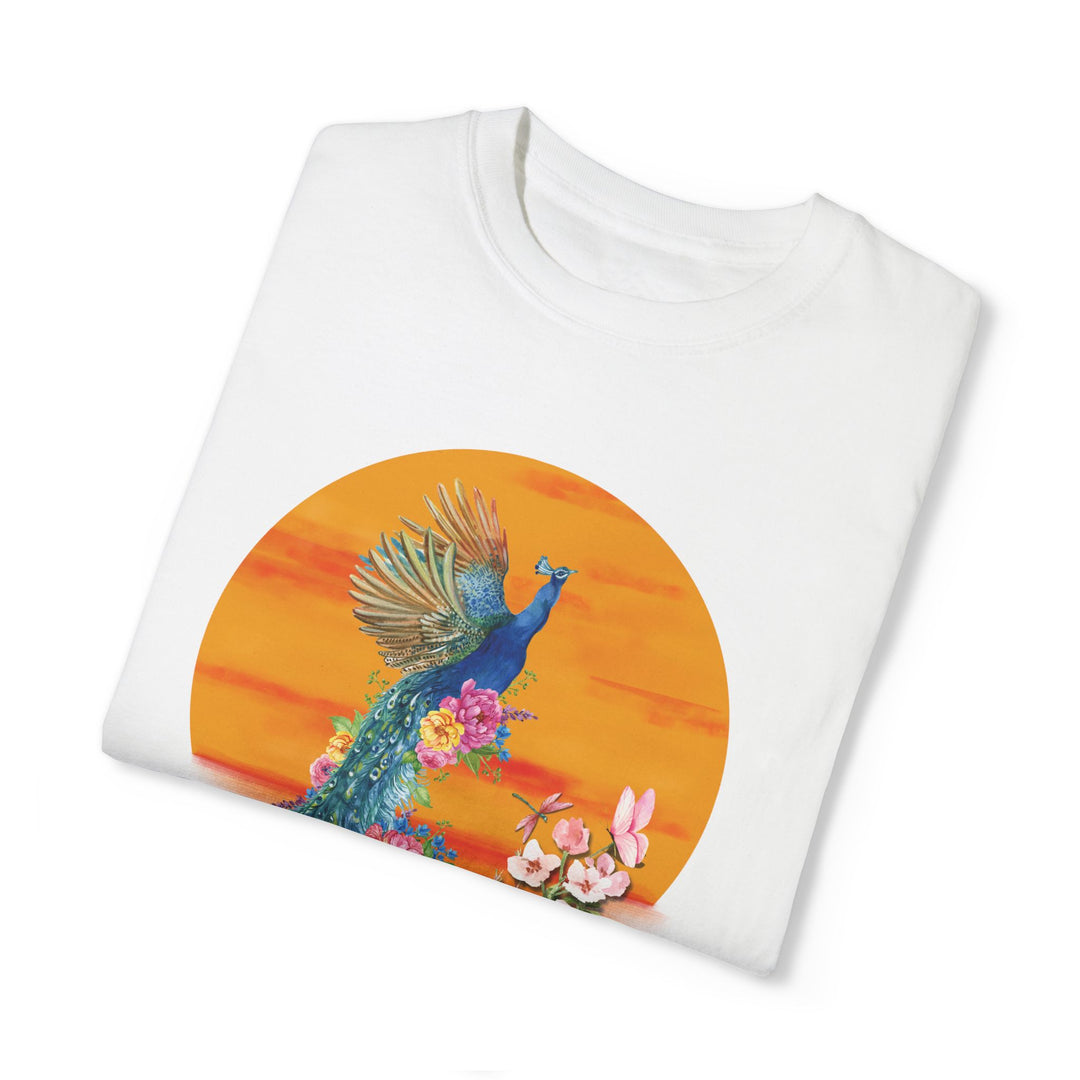 Peacock Boho-Chic T-shirt Embrace the Wild T-Shirt Printify