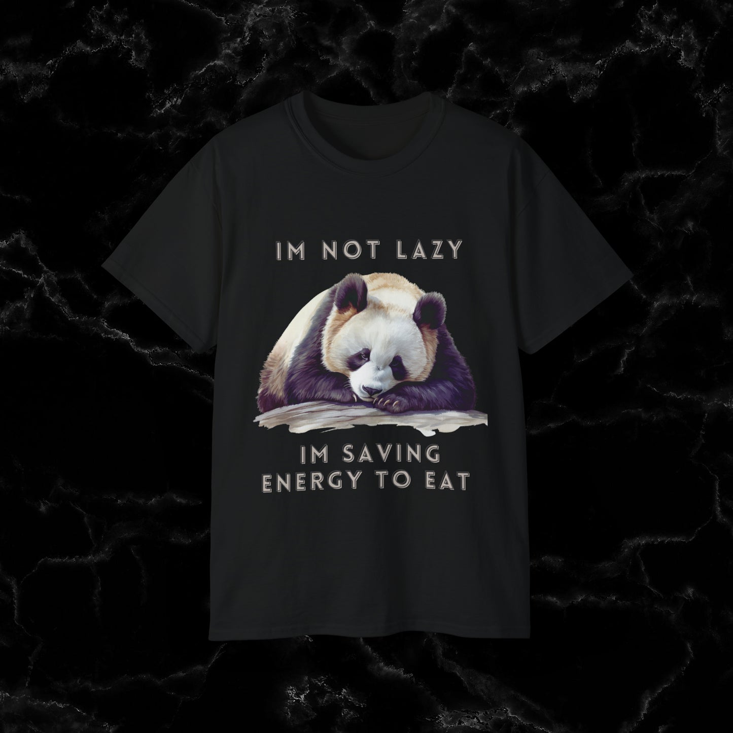 Nap Time Panda Unisex Funny Tee - Hilarious Panda Nap Design - I'm Not Lazy, I'm Saving Energy to Eat T-Shirt Black S 