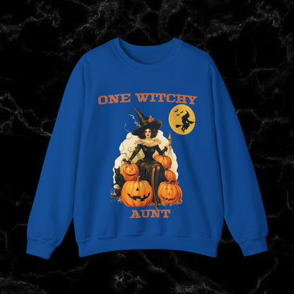 One Witchy Aunt Halloween Sweatshirt - Cool Aunt Shirt, Feral Aunt Sweatshirt, Perfect Gifts for Aunts Sweatshirt S Royal 
