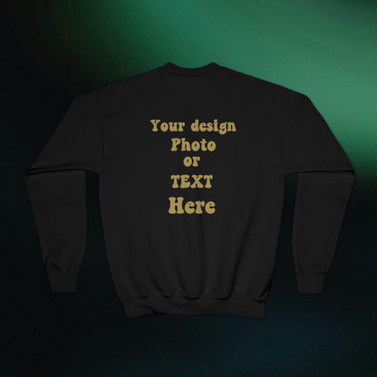 Custom Youth Crewneck Sweatshirt - Personalize with Your Own Text and Image | Full Customization for a Unique Look Kids clothes   