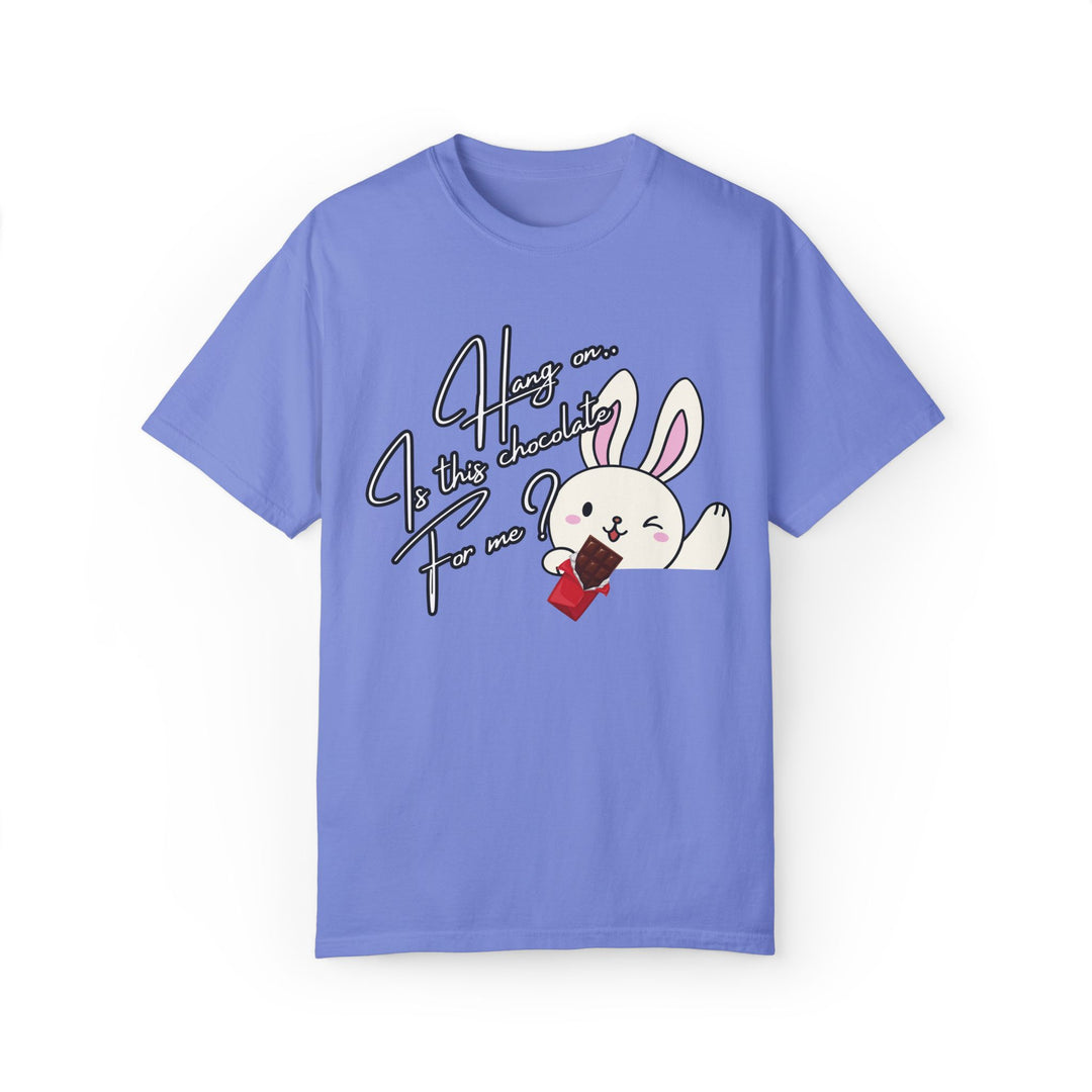 Cartoon Bunny Chocolate Unisex T-shirt T-Shirt Printify Flo Blue S